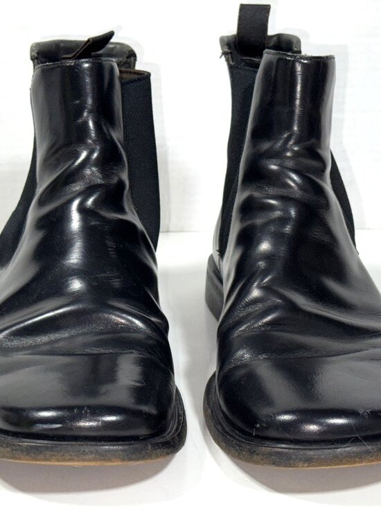 Prada Chelsea Boot Italian Leather Black Square Toe PullOn Elastic Ankle 9 US 10 main image 13